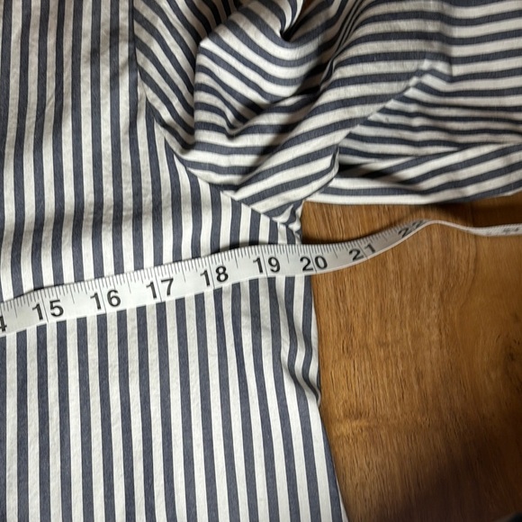 J. Crew Navy Blue and White, Tie Front Blouse - Picture 9 of 9